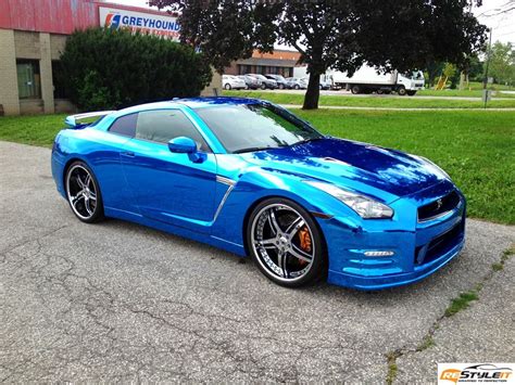 car wrap chrome blue