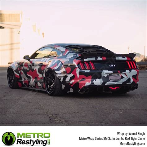 car wrap red camo