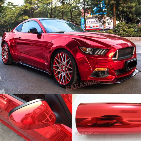 car wrap red chrome