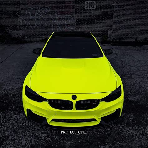 fluorescent yellow car wrap