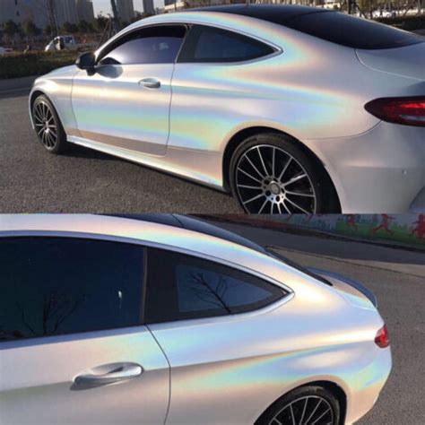 iridescent white car wrap