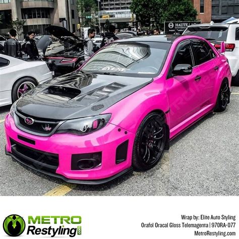 magenta car wrap