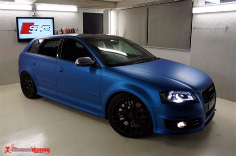 matte blue vinyl wrap car