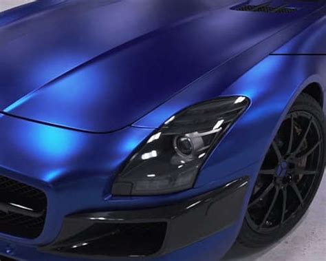 matte dark blue car wrap